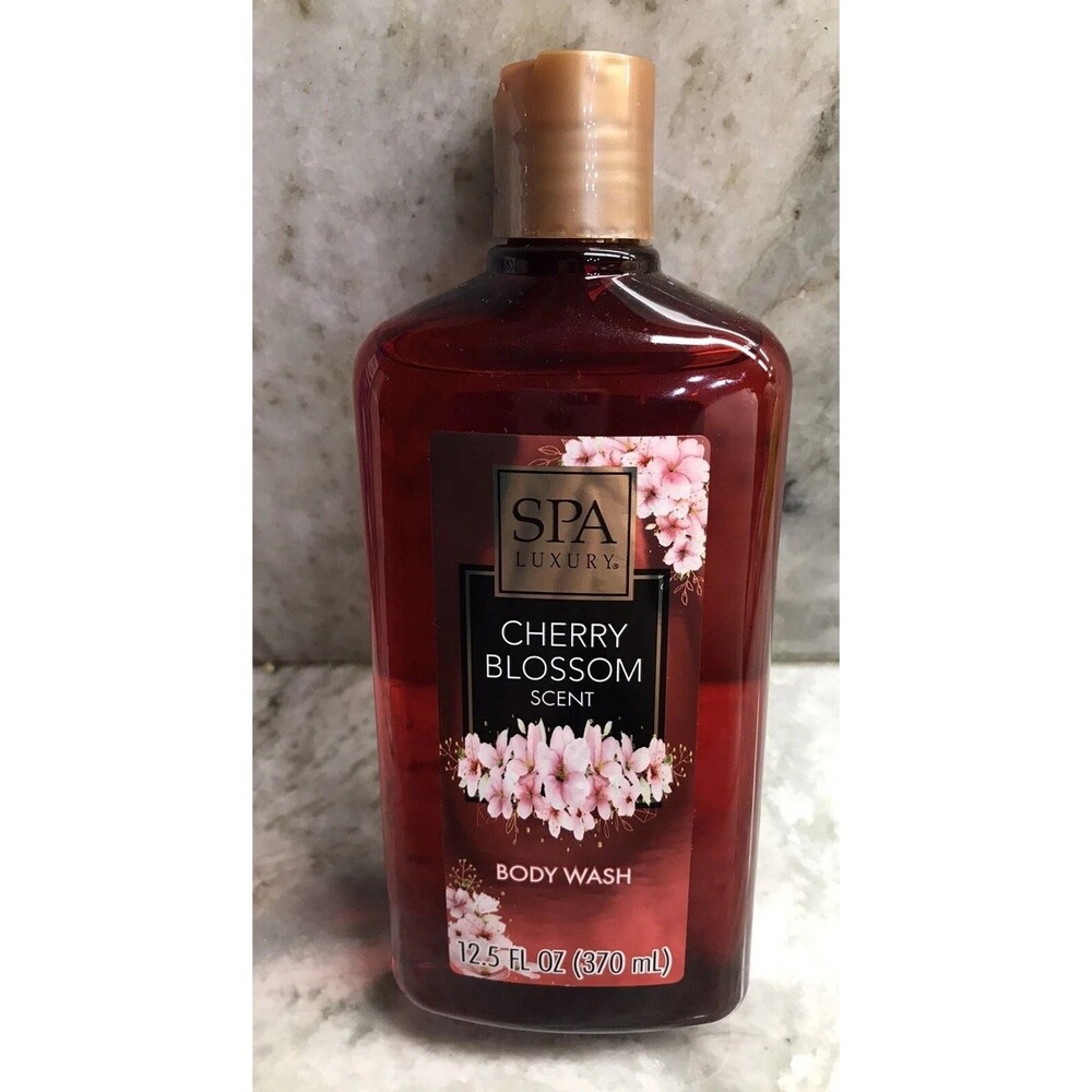 SPA LUXURY CHERRY BLOSSOM SCENTED LIGHT LATHER CLEANSING BODY WASH 12.5 oz